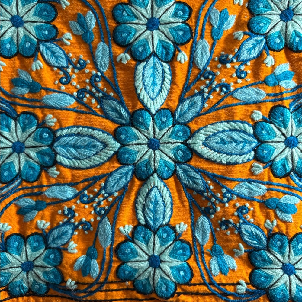 Anthropologie - Harare Bright Orange Embroidered Skirt! Gorgeous - Picture 4 of 10